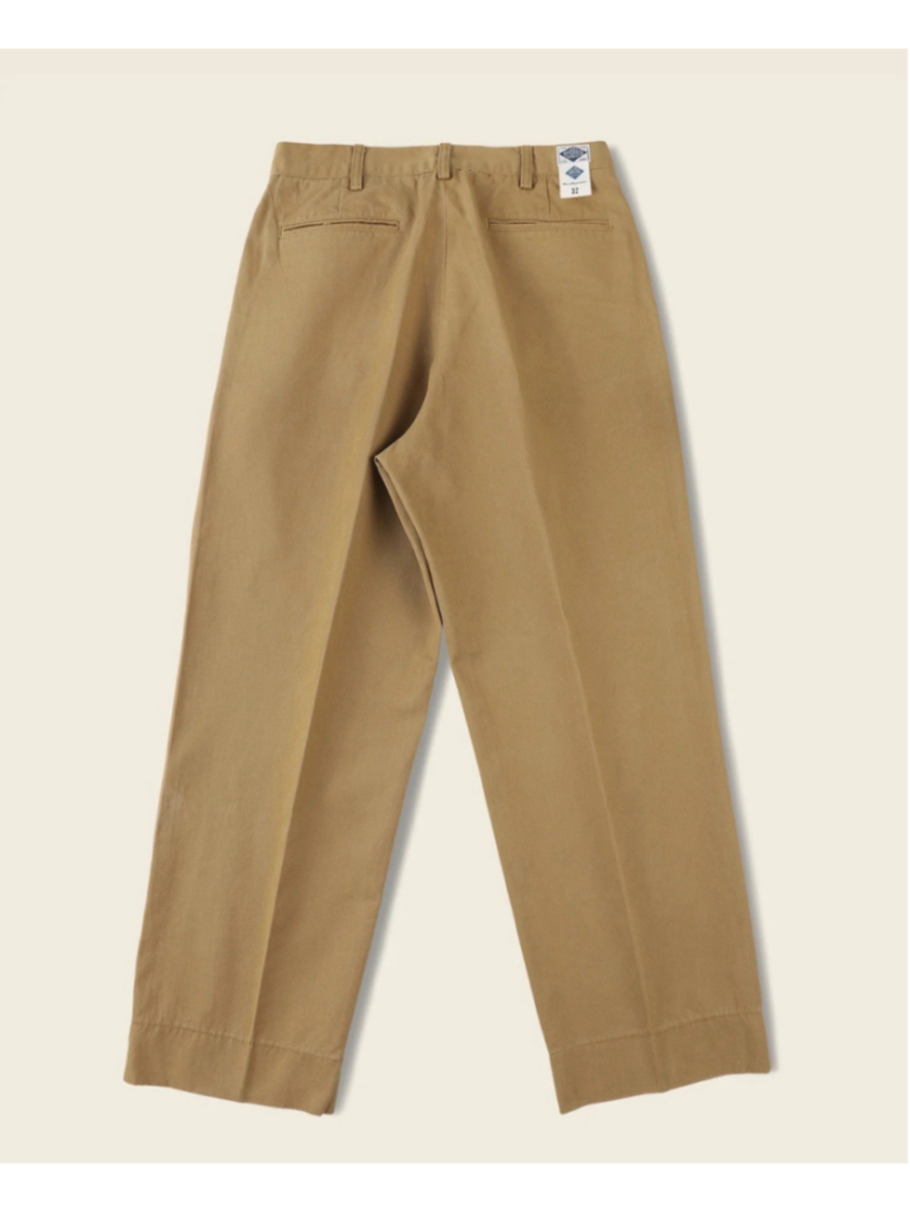 100% Cotton Non-Stock MFG 1930s IVY Style Double Pleated Chino Trousers Yellow L - Picture 4 of 8